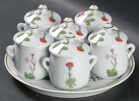 Wild Flower Pot De Creme Set (Tray with 6 Pots)