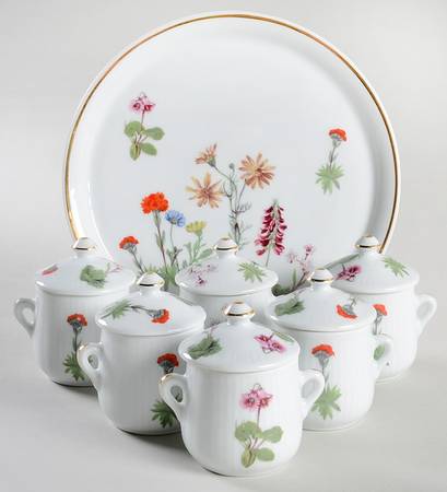 Wild Flower Pot De Creme Set (Tray with 6 Pots)