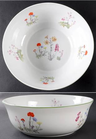Wild Flower 12" Large Salad Serving Bowl