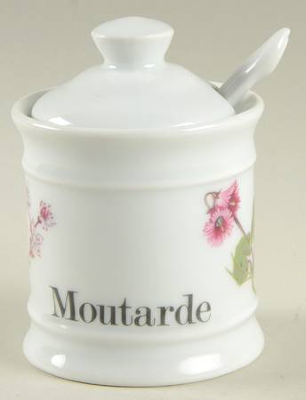 Wild Flower Mustard Jar & Lid with Spoon
