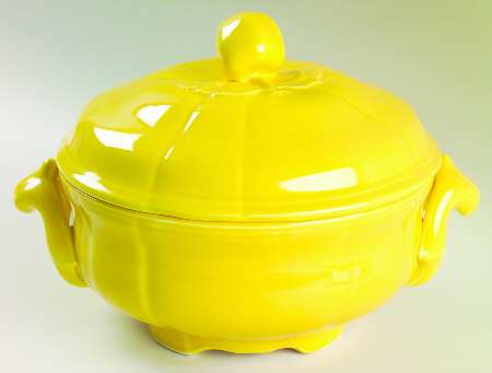 Argent Yellow Round Covered Vegetable