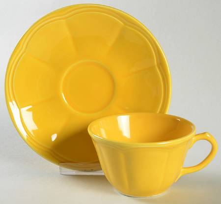 Argent Yellow Flat Cup & Saucer Set
