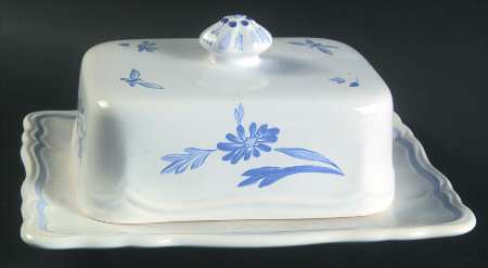Blue Moustiers Rectangular Covered Butter
