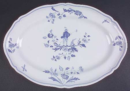 Blue Moustiers 16" Oval Serving Platter