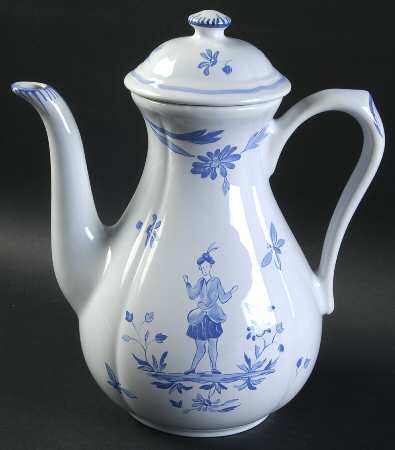 Blue Moustiers Coffee Pot & Lid
