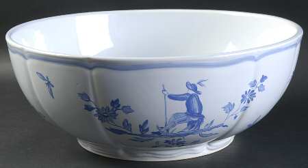 Blue Moustiers 10" Large Salad Serving Bowl