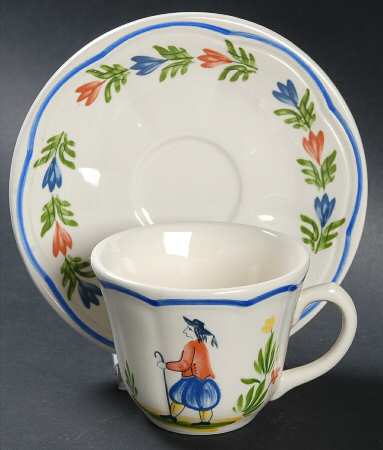 Brittany Flat Demitasse Cup & Saucer Set