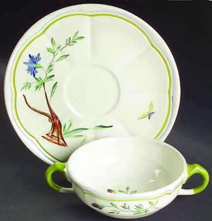 Darois Flat Cream Soup Bowl & Saucer Set