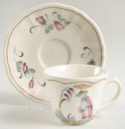 Mandarin Flat Demitasse Cup & Saucer Set