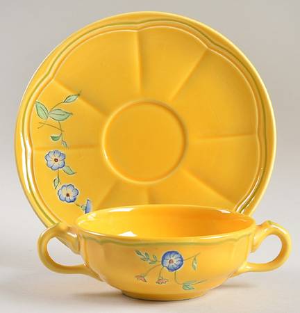 Marseilles Flat Cream Soup Bowl & Saucer Set