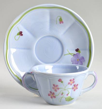 Mon Jardin Flat Bouillon Cup & Saucer