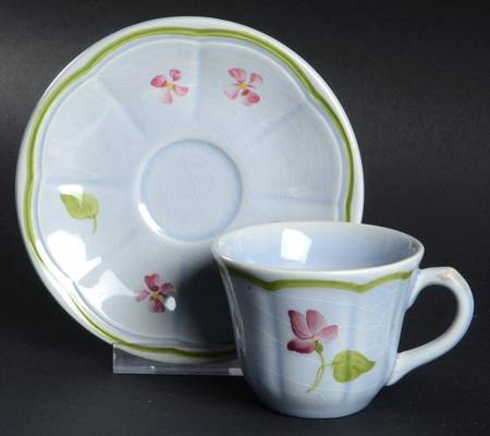 Mon Jardin Flat Demitasse Cup & Saucer Set