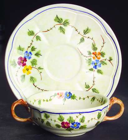 Nemours Flat Cream Soup Bowl & Saucer Set