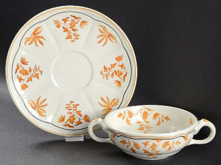 Olerys Flat Cream Soup Bowl & Saucer Set