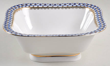 Cobalt Net 7" Square Vegetable Bowl