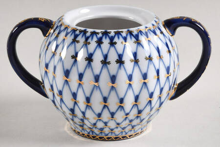 Cobalt Net Sugar Bowl No Lid