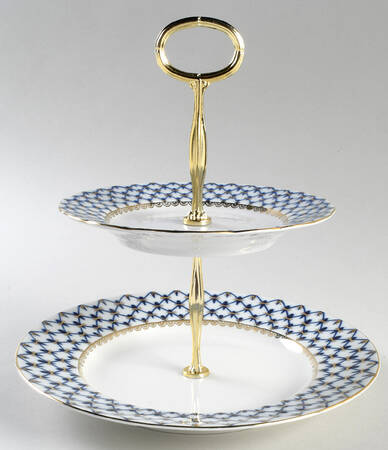 Cobalt Net 6 5/8"-10"  2 Tiered Serving Tray (Dp, Sp) HC