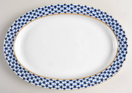 Cobalt Net 13" Oval Serving Platter
