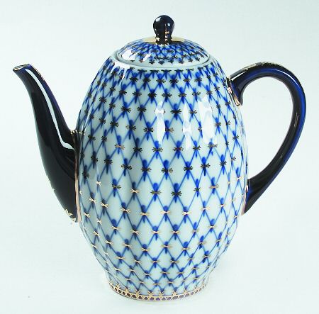 Cobalt Net Coffee Pot & Lid