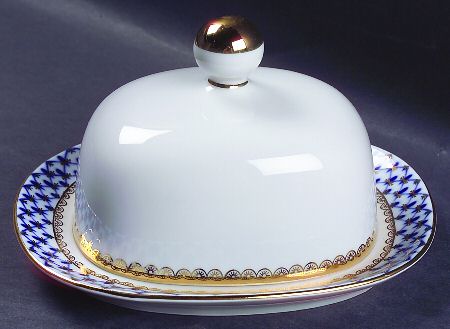 Cobalt Net Round Covered Butter