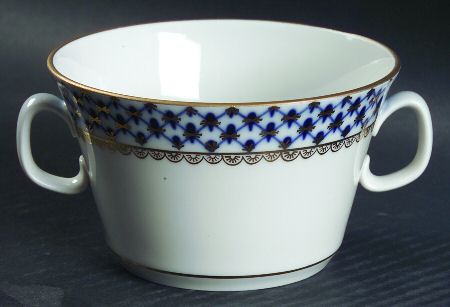 Cobalt Net Flat Cream Soup Bowl