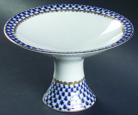 Cobalt Net Round Compote (Height X Width)