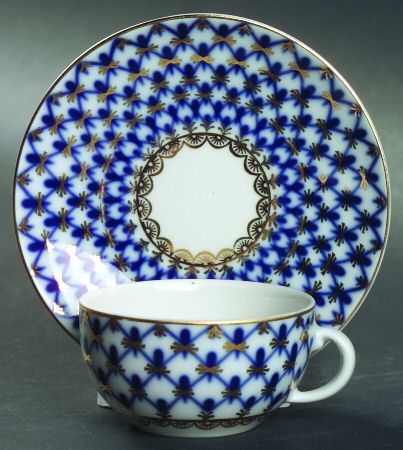 Cobalt Net Miniature Cup and Saucer Set