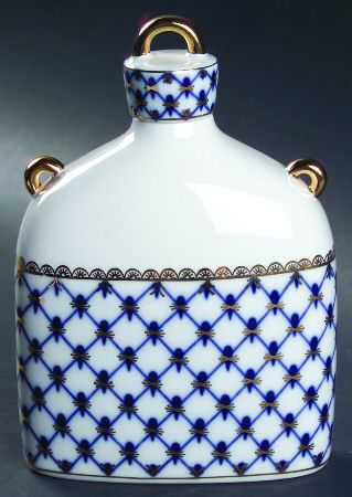 Cobalt Net Flask with Lid