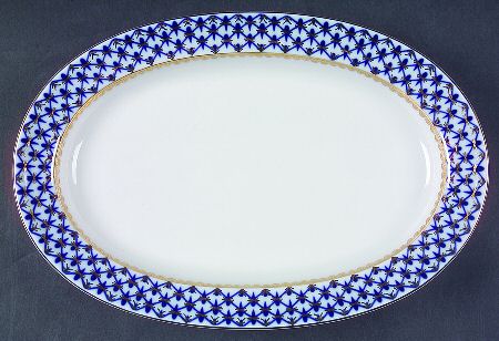 Cobalt Net 11" Oval Serving Platter