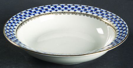 Cobalt Net Rim Cereal Bowl