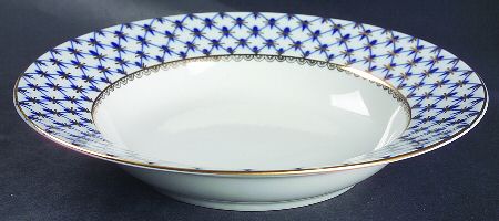 Cobalt Net Large Rim Soup Bowl