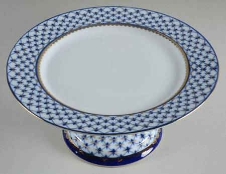 Cobalt Net 10" Diameter Pedestal Cake Stand