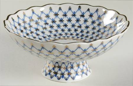 Cobalt Net Round Compote (Height X Width)