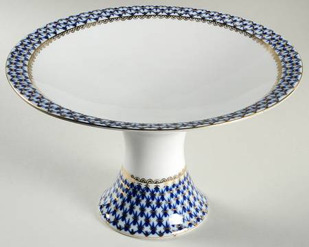 Cobalt Net Round Compote (Height X Width)