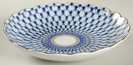 Cobalt Net Cake Plate
