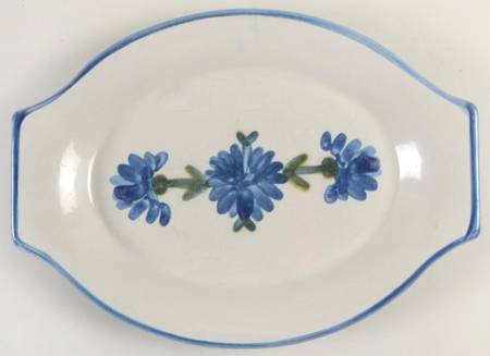 Bachelor Button 12" Oval Handled Platter