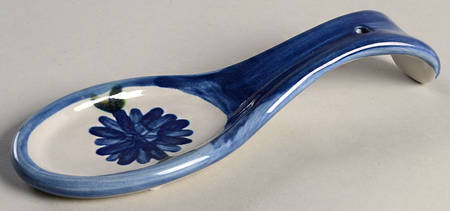 Bachelor Button Spoon Rest/Holder (Holds 1 Spoon)
