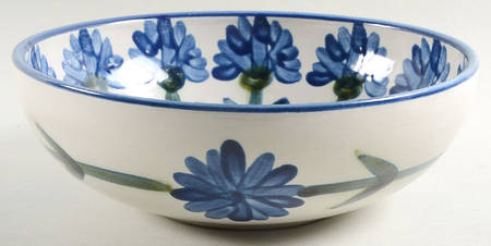 Bachelor Button 9" Round Vegetable Bowl