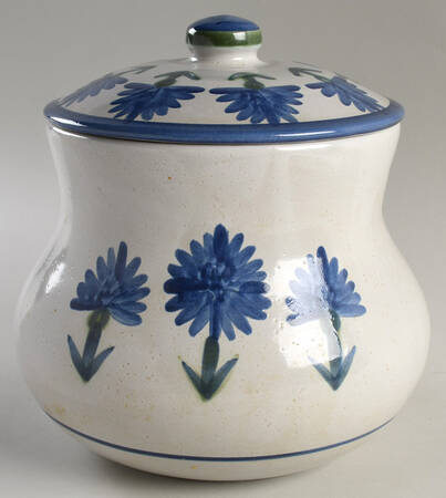 Bachelor Button Cookie Jar & Lid
