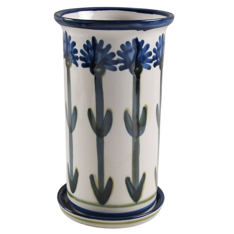 Bachelor Button Wine Cooler and Saucer Set