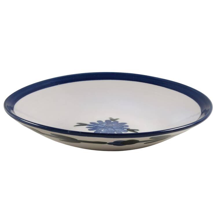 Bachelor Button 10" Shallow Round Bowl