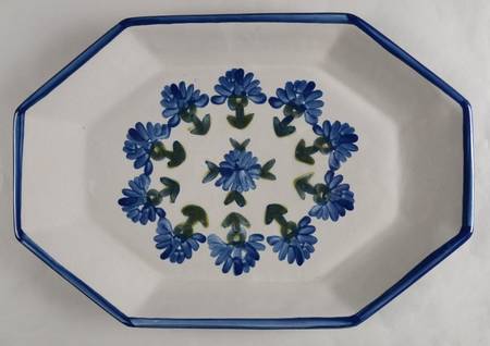 Bachelor Button 17" Octagonal Serving Platter