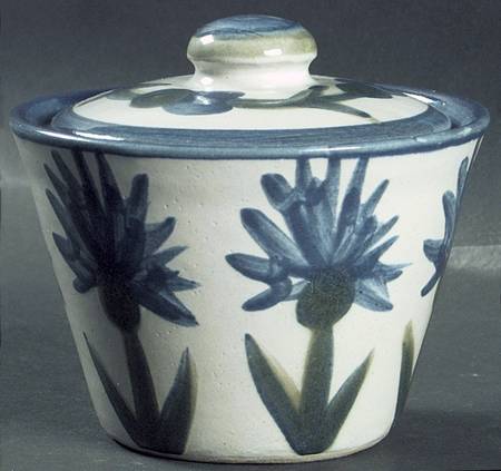 Bachelor Button Sugar Bowl & Lid