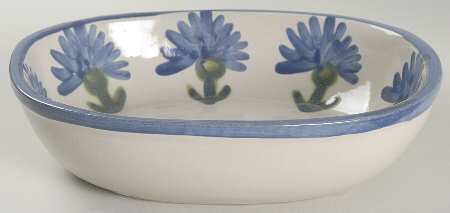 Bachelor Button 8" Oval Vegetable Bowl