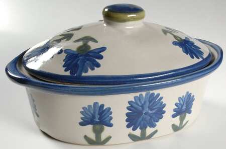 Bachelor Button 2 Quart Oval Covered Casserole