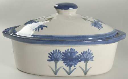 Bachelor Button 3 Quart Oval Covered Casserole