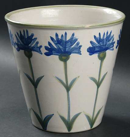 Bachelor Button 7" Flower Pot No Underplate
