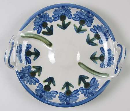 Bachelor Button Handled Microwave Dinner Plate