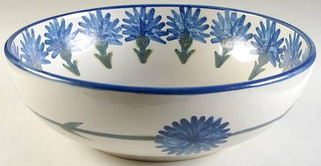 Bachelor Button 12" Large Salad Serving Bowl