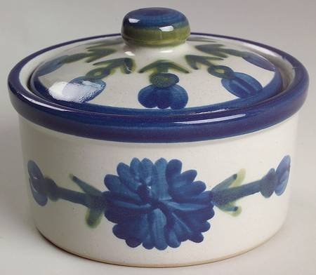 Bachelor Button Butter Tub & Lid